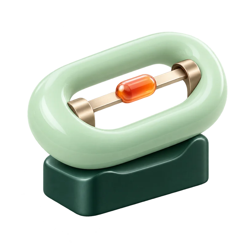 An orange data capsule crossing a short bridge.