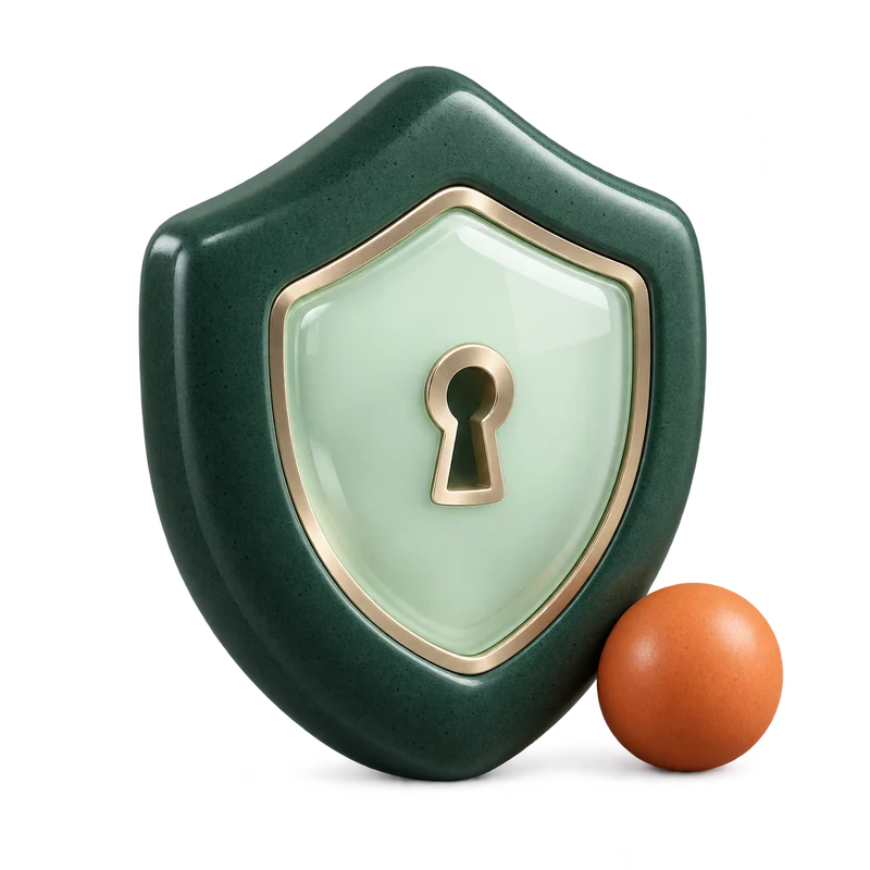 A ceramic shield with a keyhole.